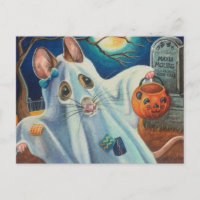 Halloween Costume Ghost Mouse Wasserfarbe Kunst
