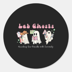 Halloween Costume Ghost Teacher Laboratory Labrado Runder Aufkleber