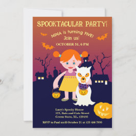 Halloween Costume Girl Geburtstagsparty Einladung