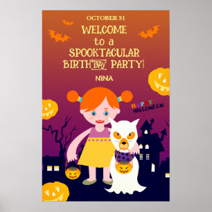 Halloween Costume Girl Geburtstagsparty Poster