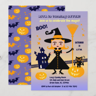 Halloween Costume Girl Witz Geburtstagsparty Einladung