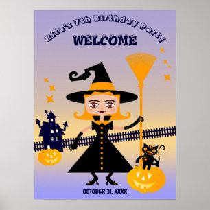 Halloween Costume Girl Witz Geburtstagsparty Poster