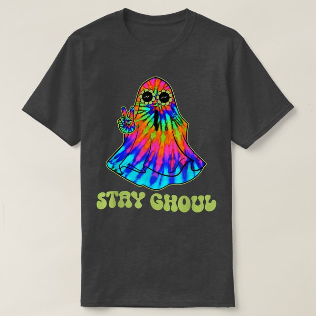 Halloween Costume Groovy Ghost Bleibe Ghoul Gefärb T-Shirt (Design vorne)