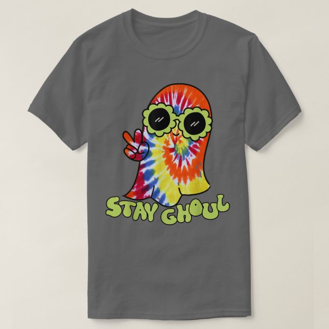 Halloween Costume Groovy Ghost Bleibe Ghoul Gefärb T-Shirt (Design vorne)