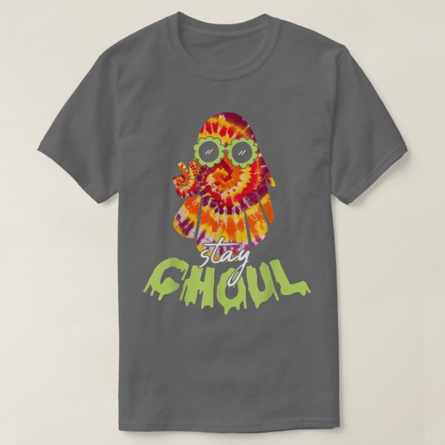 Halloween Costume Groovy Ghost Bleibe Ghoul Gefärb T-Shirt (Design vorne)