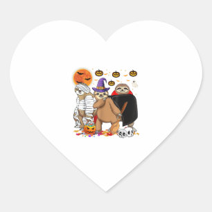Halloween Costume Happy Sloths Trick oder Tre Herz-Aufkleber