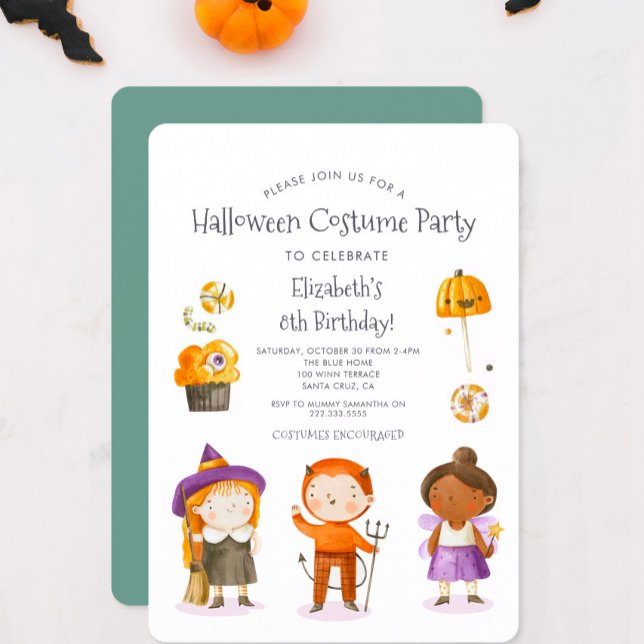 Halloween Costume Kids Birthday Party Einladung (Von Creator hochgeladen)