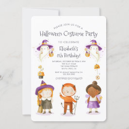 Halloween Costume Kids Birthday Party Einladung