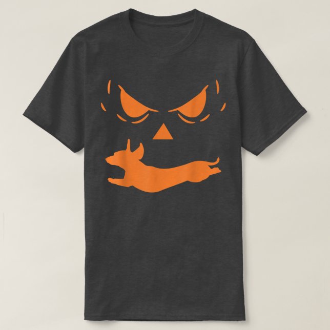 Halloween Costume Kürbislaterne Hund Dackel Pum T-Shirt (Design vorne)