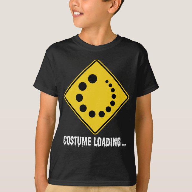 Halloween Costume Loading Yellow Road Sign T-Shirt (Vorderseite)