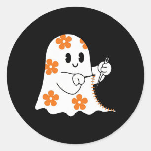 Halloween Costume Nähen Ghost Boo Funny Nähen Lo Runder Aufkleber