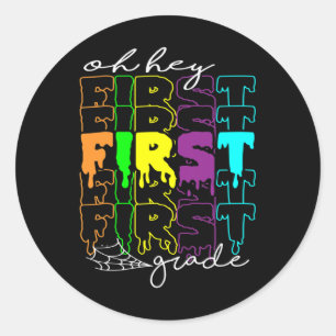 Halloween Costume Oh Hey, Lehrer erster Klasse Stu Runder Aufkleber