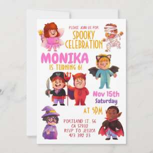 Halloween Costume party Birthday Invitation  Einladung