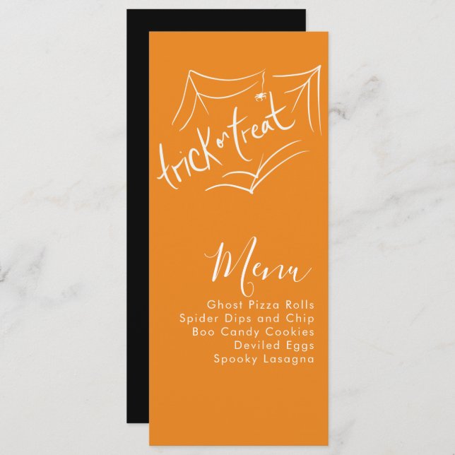 Halloween Costume Party Company Veranstaltungsmenü Feiertagskarte (Vorne/Hinten)