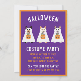 Halloween Costume Party Corgi Ghost Dogs Einladung