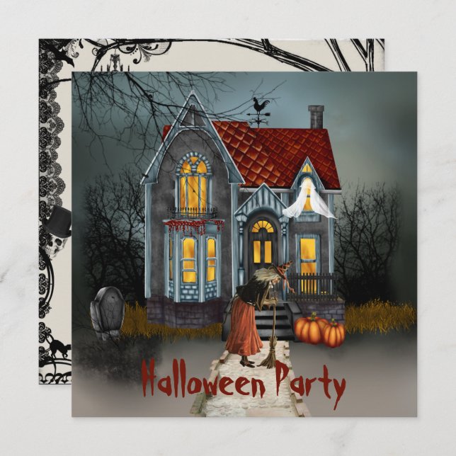 Halloween Costume Party Einladung (Vorne/Hinten)