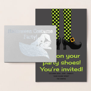 Halloween Costume Party Hexenhut Folienkarte