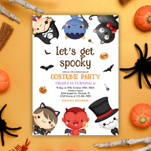 Halloween Costume Party Kindermädchen Niedlich Einladung