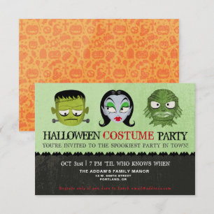 Halloween Costume Party Monster Masken Einladung
