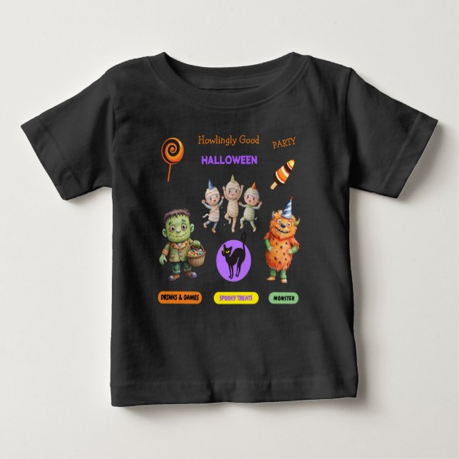 Halloween Costume Party Monsters lustiger Tanz Baby T-shirt (Vorderseite)