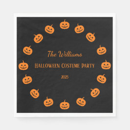 Halloween Costume Party Orange Pumpkins Paper Serviette