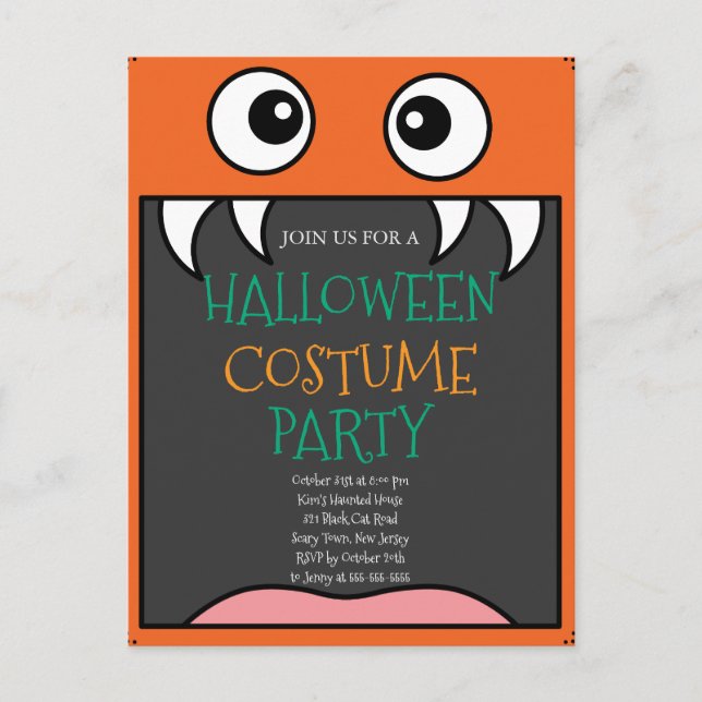 Halloween Costume Party Postkarte (Vorderseite)