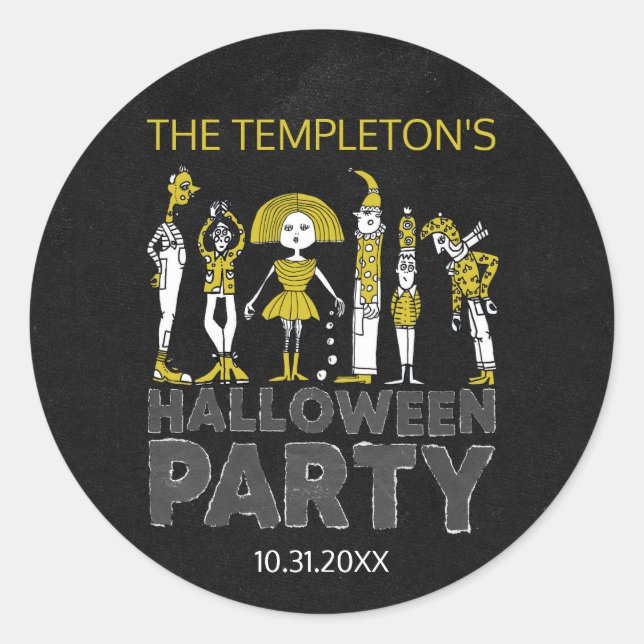 Halloween Costume Party Runder Aufkleber (Vorderseite)