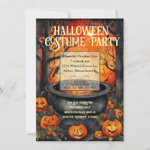 Halloween Costume Party Wasserfarbe Einladung