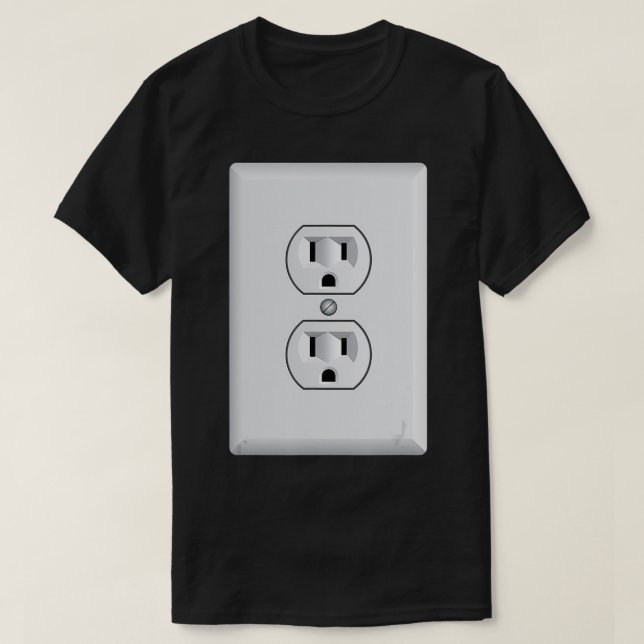 Halloween Costume Power Socket lustigen Elektriker T-Shirt (Design vorne)