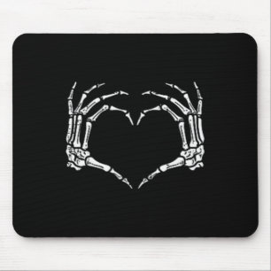 Halloween Costume Skeleton Hands Heart Sign Mens W Mousepad