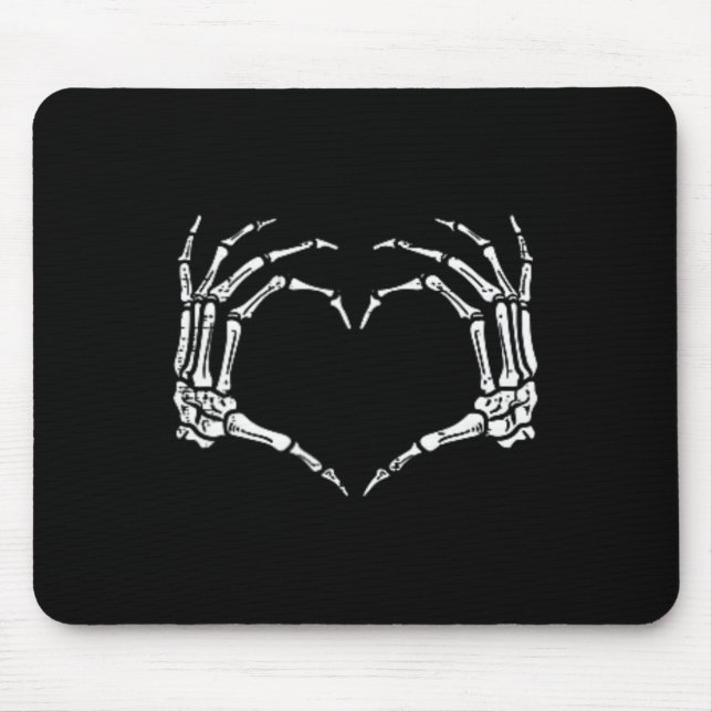 Halloween Costume Skeleton Hands Heart Sign Mens W Mousepad (Vorne)