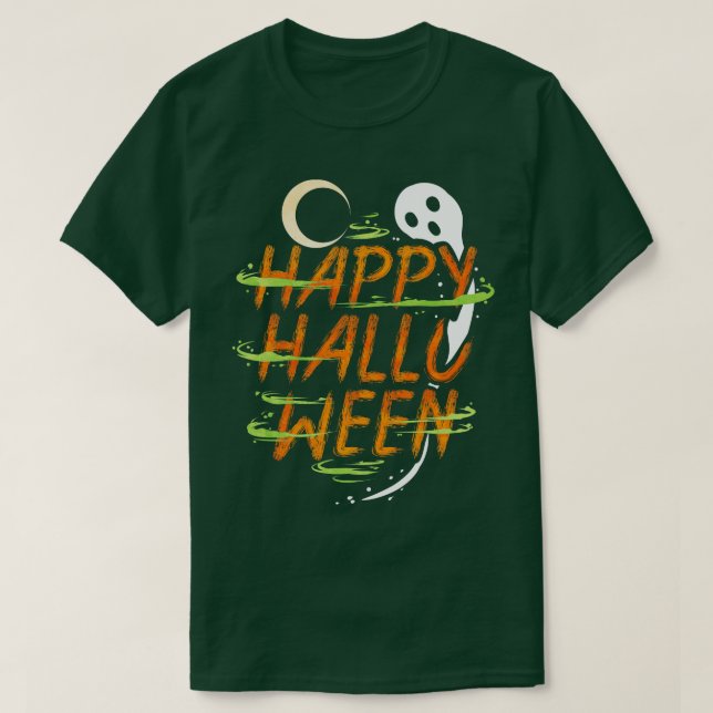 Halloween Costume Spirit Ghost Moon wünscht Happy  T-Shirt (Design vorne)
