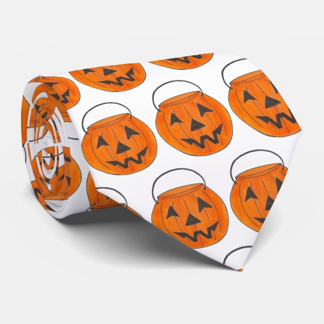 Halloween Costume Trick oder Treat Orange Pumpkin Krawatte (Gerollt)