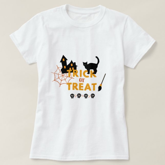 Halloween Costume TRICK ODER TREAT Women's Fashion T-Shirt (Design vorne)