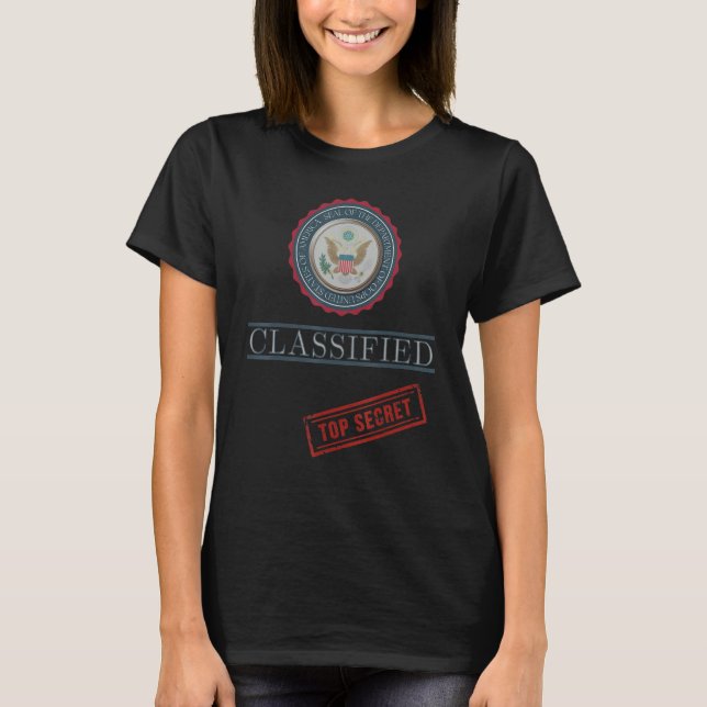Halloween Costume USA Classified Secret Document E T-Shirt (Vorderseite)