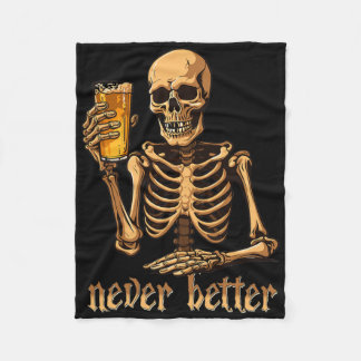 Halloween Costume Women Never Better Skeleton Funn Fleecedecke