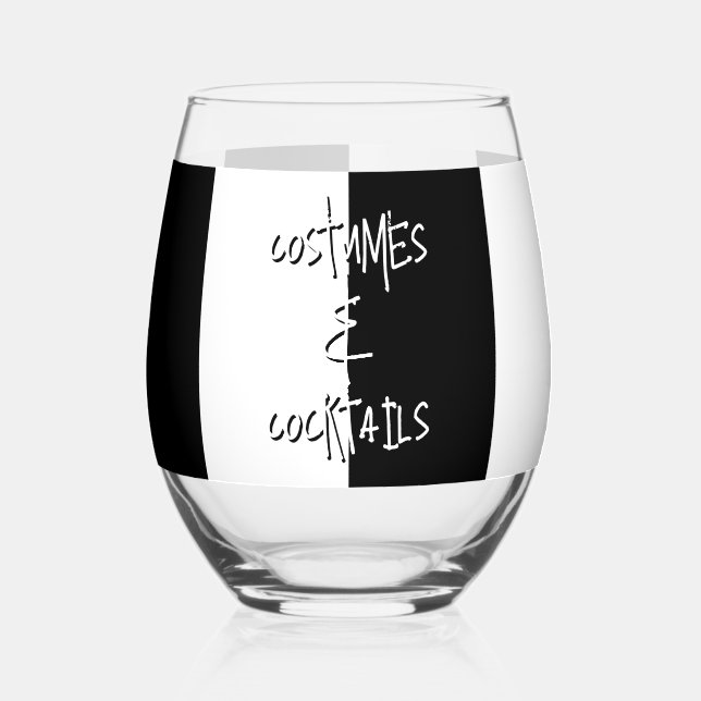 Halloween Costumes Cocktails Party Favor Stripe Weinglas Ohne Stiel (Vorderseite)