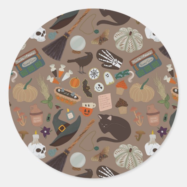 Halloween Cotattcore Runder Aufkleber (Vorderseite)