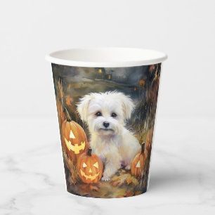 Halloween Coton De Tulear mit Pumpkins Beängstigen Pappbecher