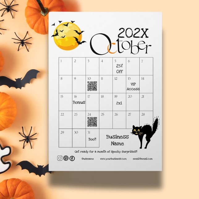 Halloween Countdown Advent Calendar Werbeaktion Gi (Halloween Countdown Advent Calendar Promotion Gift  Qr code link url web page business logo social)
