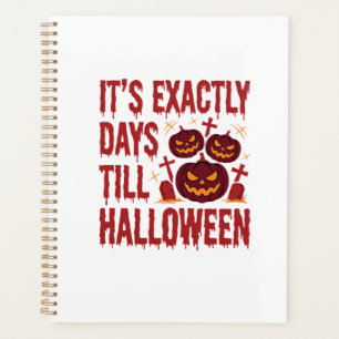 Halloween Countdown Kürbisse Friedhof Horror-Typo Planer