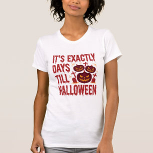 Halloween Countdown Kürbisse Friedhof Horror-Typo T-Shirt