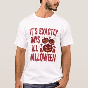 Halloween Countdown Kürbisse Friedhof Horror-Typo T-Shirt