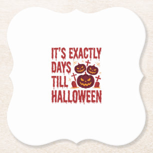 Halloween Countdown Kürbisse Friedhof Horror-Typo Untersetzer