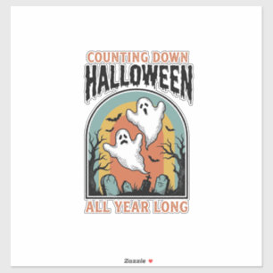 Halloween-Countdown-Shirt Vintage-Friedhofs-Grafik Aufkleber
