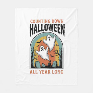 Halloween-Countdown-Shirt Vintage-Friedhofs-Grafik Fleecedecke