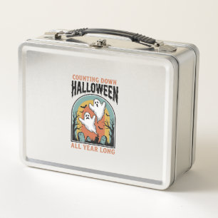 Halloween-Countdown-Shirt Vintage-Friedhofs-Grafik Metall Brotdose