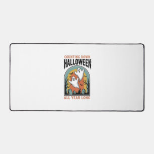 Halloween-Countdown-Shirt Vintage-Friedhofs-Grafik Schreibtischunterlage