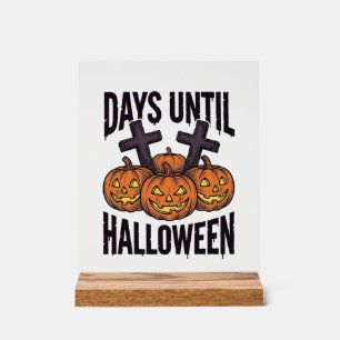 Halloween-Countdown-Shirt Vintage-Kürbis-Design_1 Acrylschild