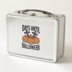Halloween-Countdown-Shirt Vintage-Kürbis-Design_1 Metall Brotdose
